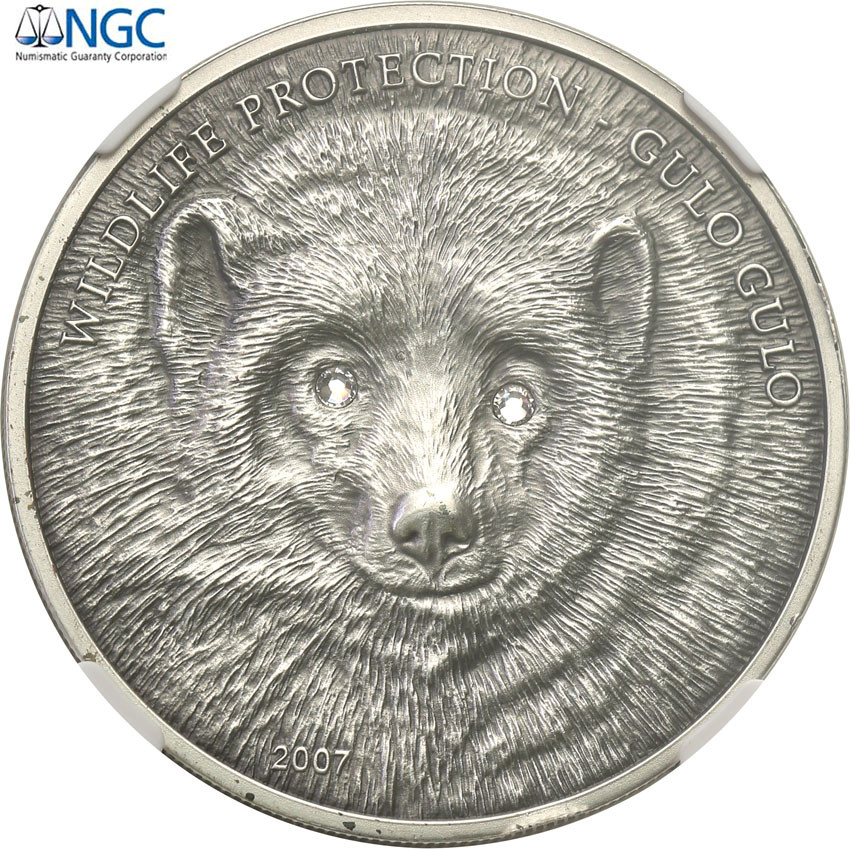 Mongolia. 500 Tugrików 2007 Gulo-gulo NGC MS68 ANTIQUED